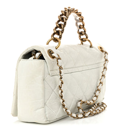Chanel Aged Calfskin Quilted Medium Pondichery Flap White 3 of 12