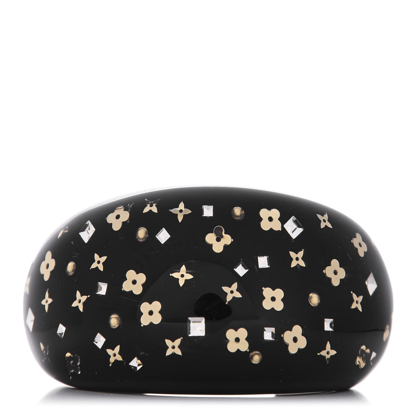 Resin Swarovski Inclusion Cuff Black