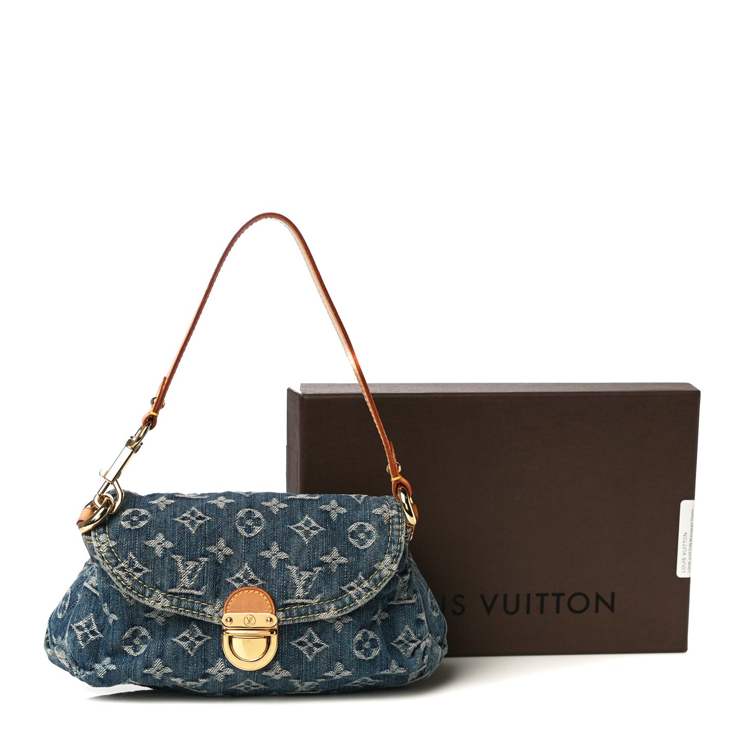 Monogram Denim Mini Pleaty Blue