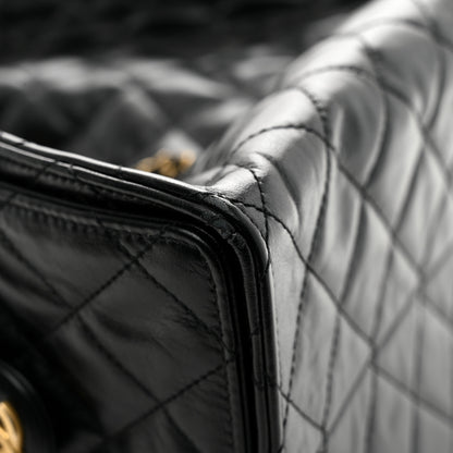 Chanel Shiny Crumpled Calfskin Quilted Medium Chanel 25 Handbag Black 11 of 11