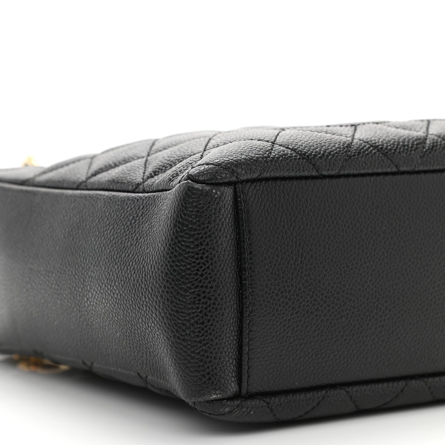 Caviar Quilted Petit Shopping Tote PST Black