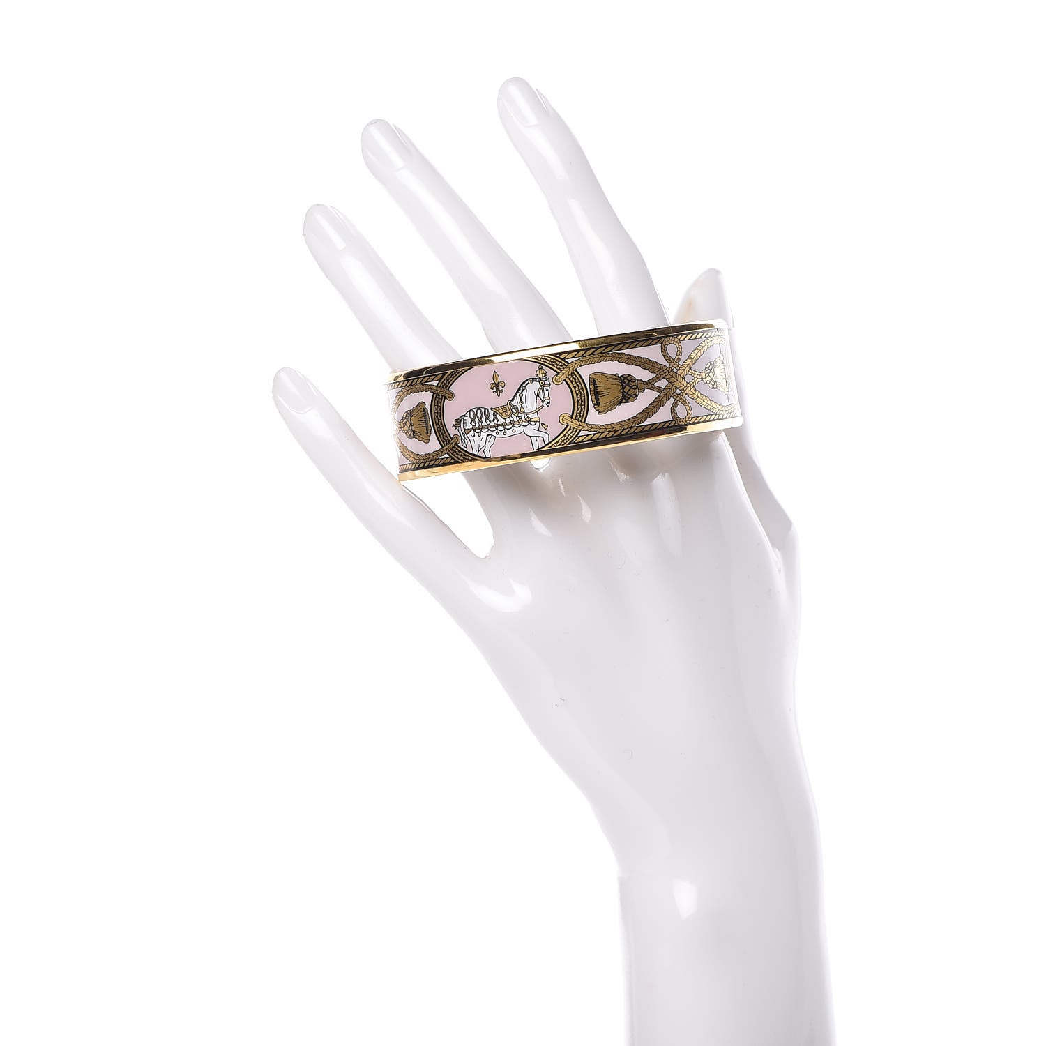 Hermes Enamel Printed Wide Grand Apparat Bracelet 70 2 of 5