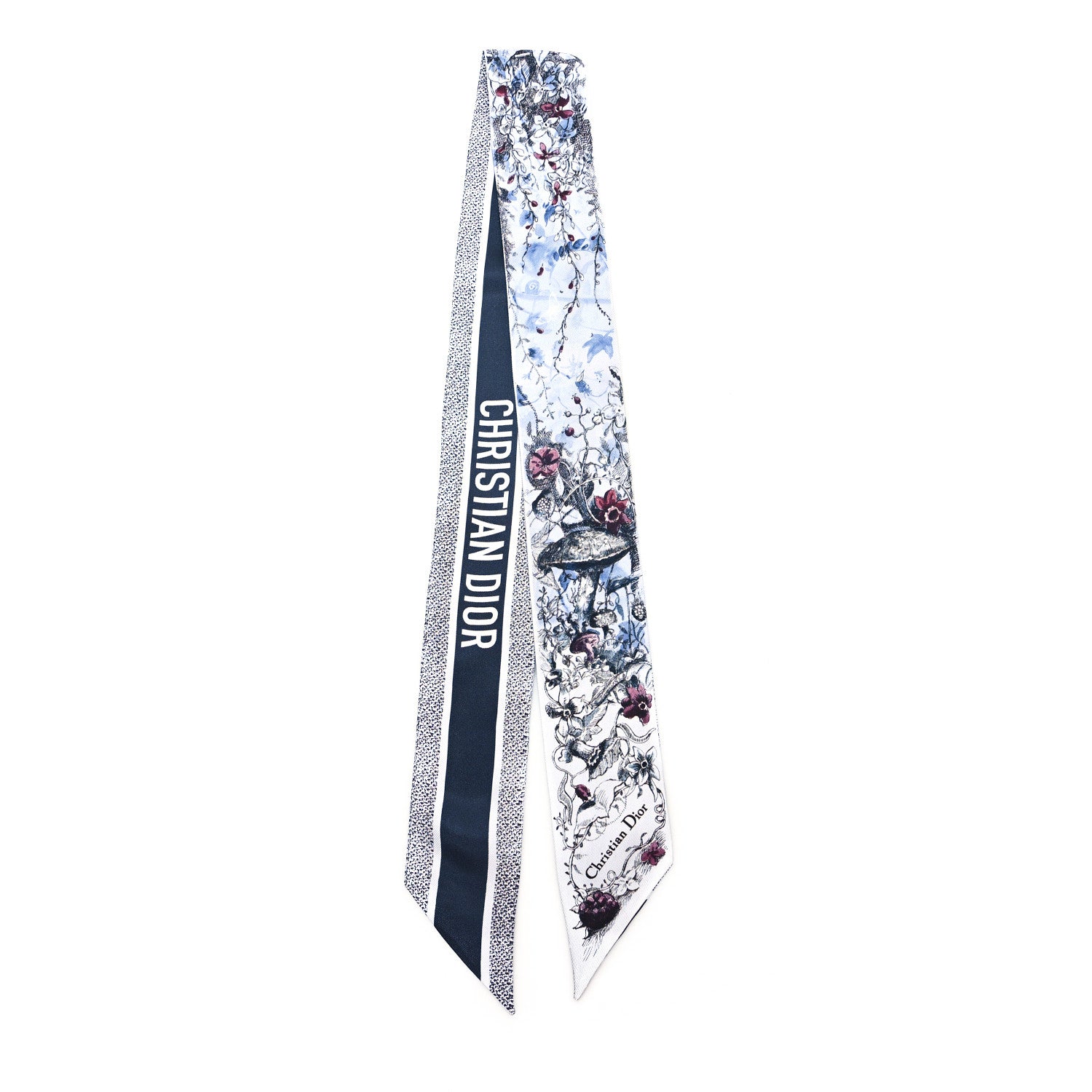 Christian Dior Silk Butterflies Around the World Mitzah Scarf Blue 2 of 3