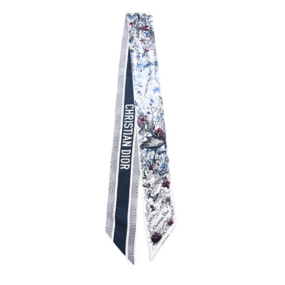 Christian Dior Silk Butterflies Around the World Mitzah Scarf Blue 2 of 3