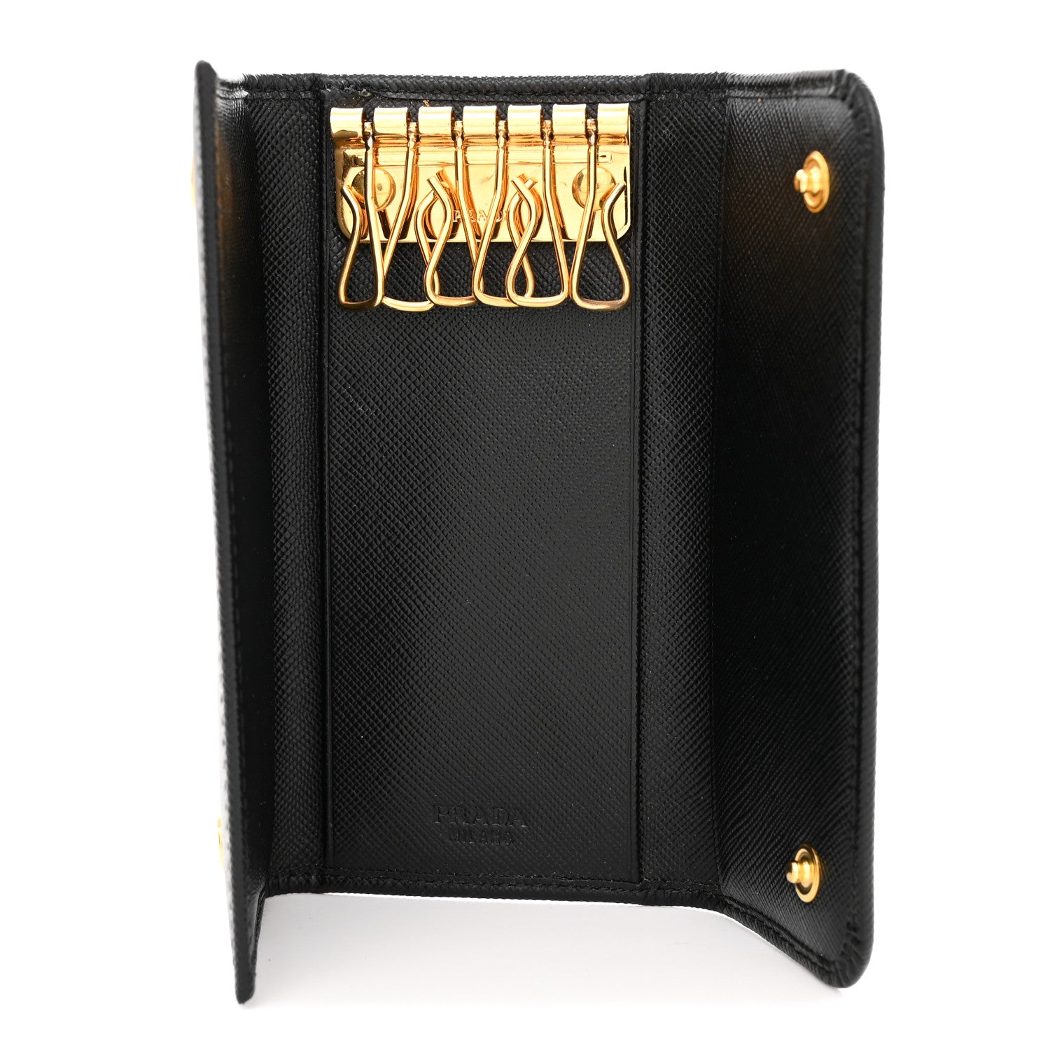 Prada Saffiano Metal 6 Key Holder Black 5 of 8