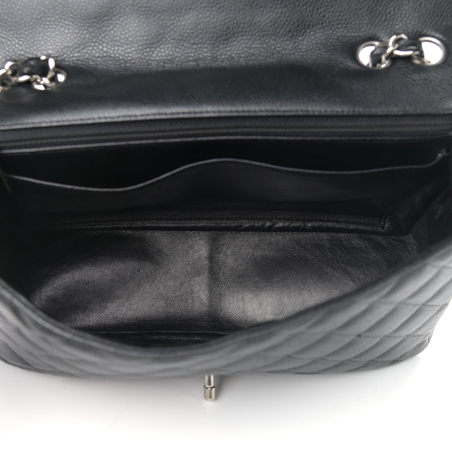 Caviar Quilted Jumbo Single Flap Black
