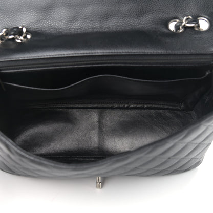 Chanel Caviar Quilted Jumbo Single Flap Black 5 of 9
