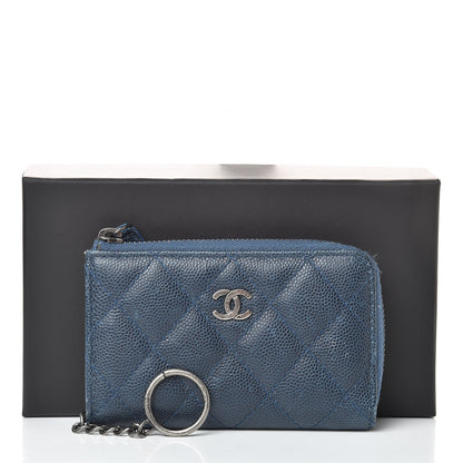 Chanel Caviar Quilted Key Holder Case Navy 12 of 12