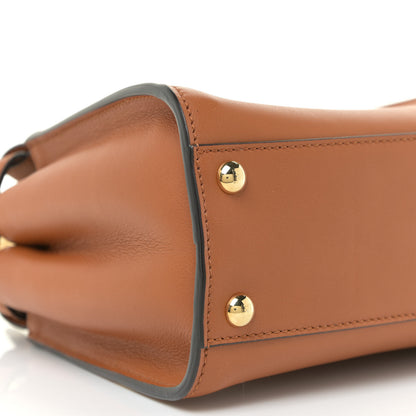 Fendi Vitello Seta Canvas FF Embroidered Mini Peekaboo Iconic Satchel Brandy Amazzonia 10 of 13