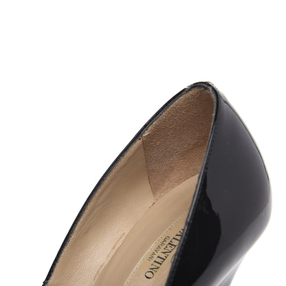 Valentino Garavani Patent Bow Hidden Platform High Heel Pumps 37.5 Black 11 of 12
