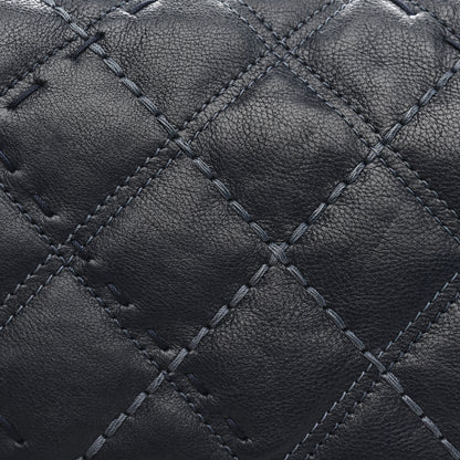 Chanel Calfskin Double Stitch Medium Boy Flap Navy Blue 13 of 15