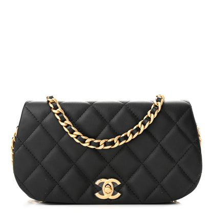 Chanel Calfskin Quilted Coco Mail Clutch With Chain Black 1 of 12