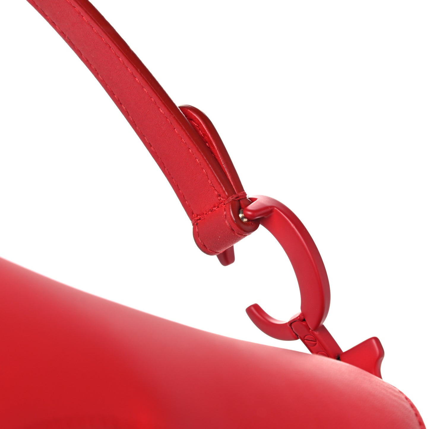 Ultra Matte Calfskin Mini Saddle Bag Red