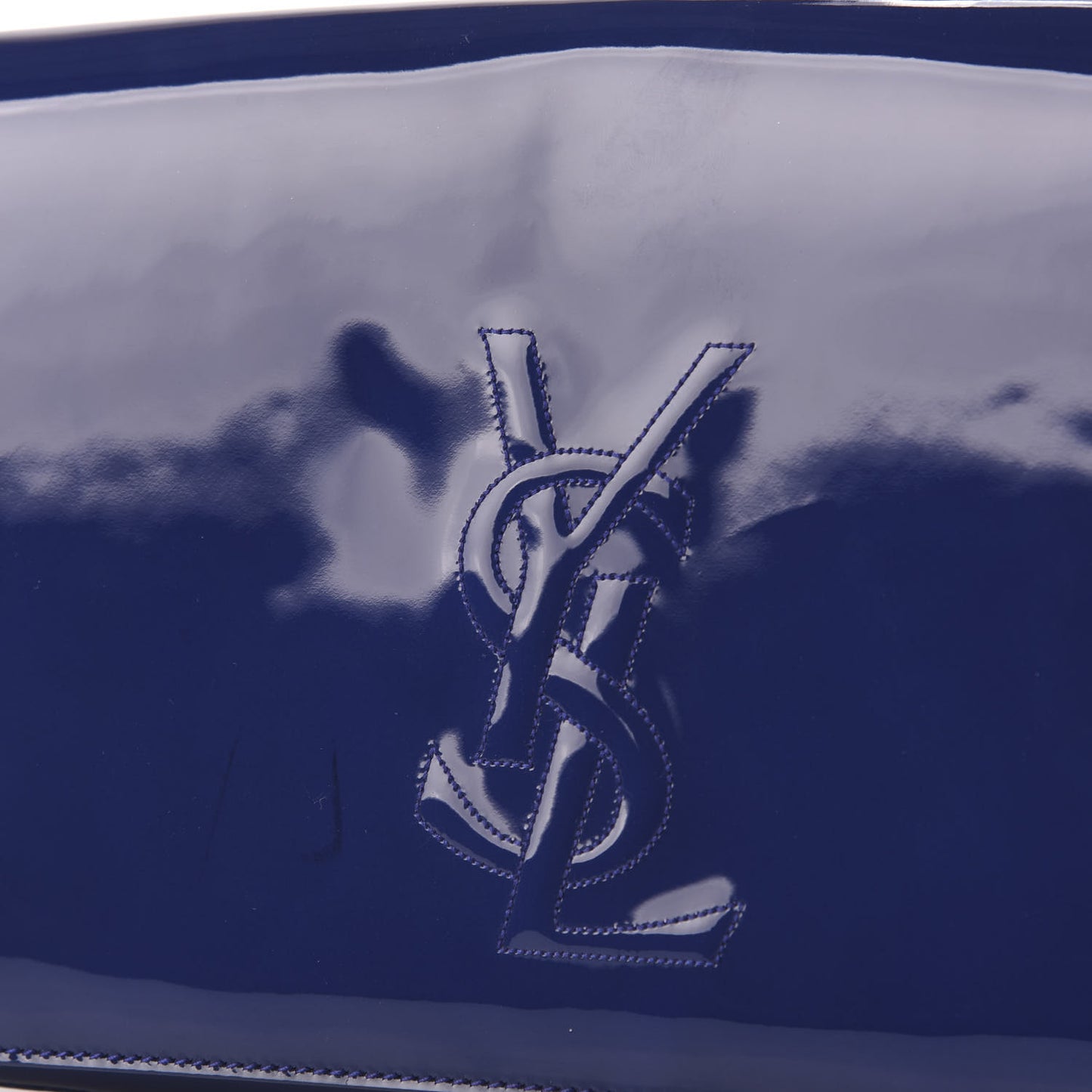 Patent Calfskin Monogram Large Belle De Jour Clutch Royal Blue