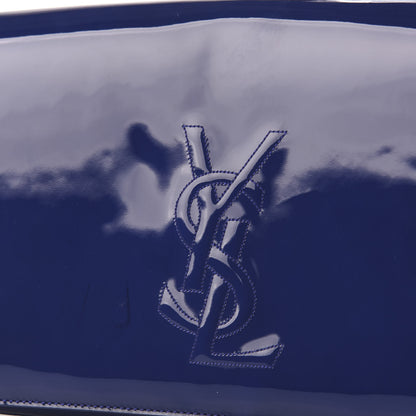 Saint Laurent Patent Calfskin Monogram Large Belle De Jour Clutch Royal Blue 8 of 9