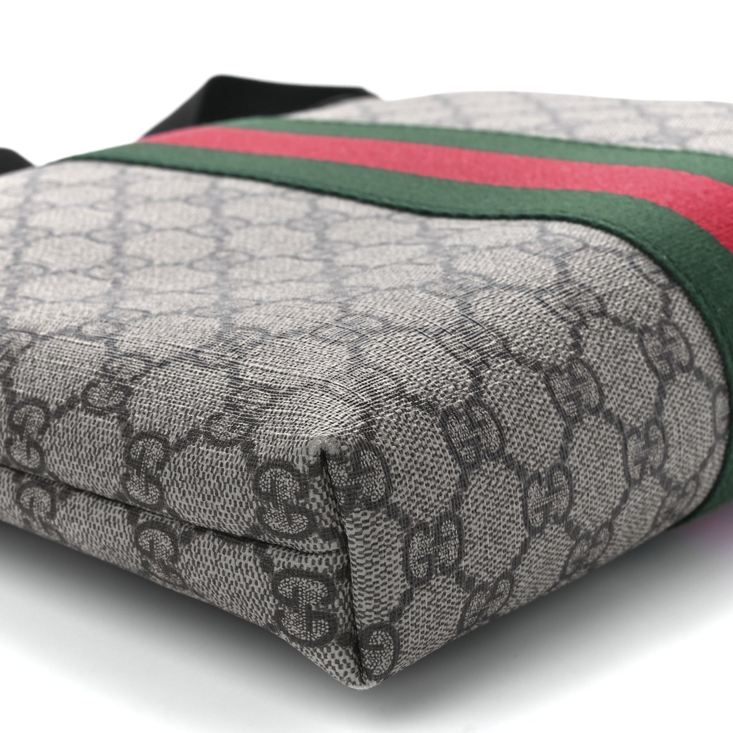 GG Supreme Monogram Web Messenger Bag Black