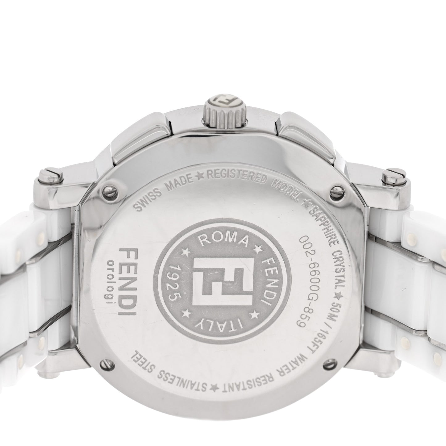 Stainless Steel Ceramic 38mm Chronograph Quartz Watch White