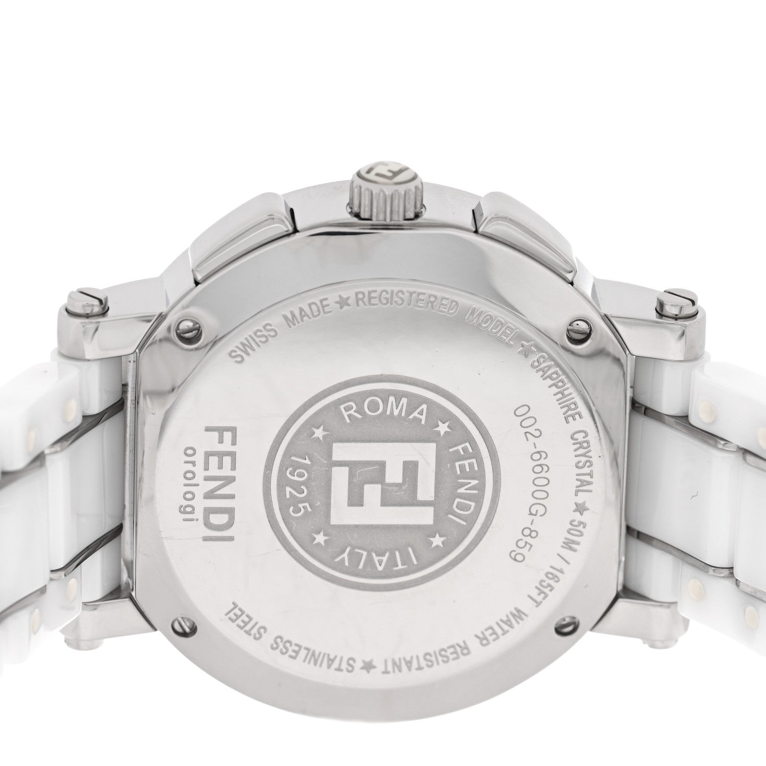 Fendi Stainless Steel Ceramic 38mm Chronograph Quartz Watch White 4 of 5