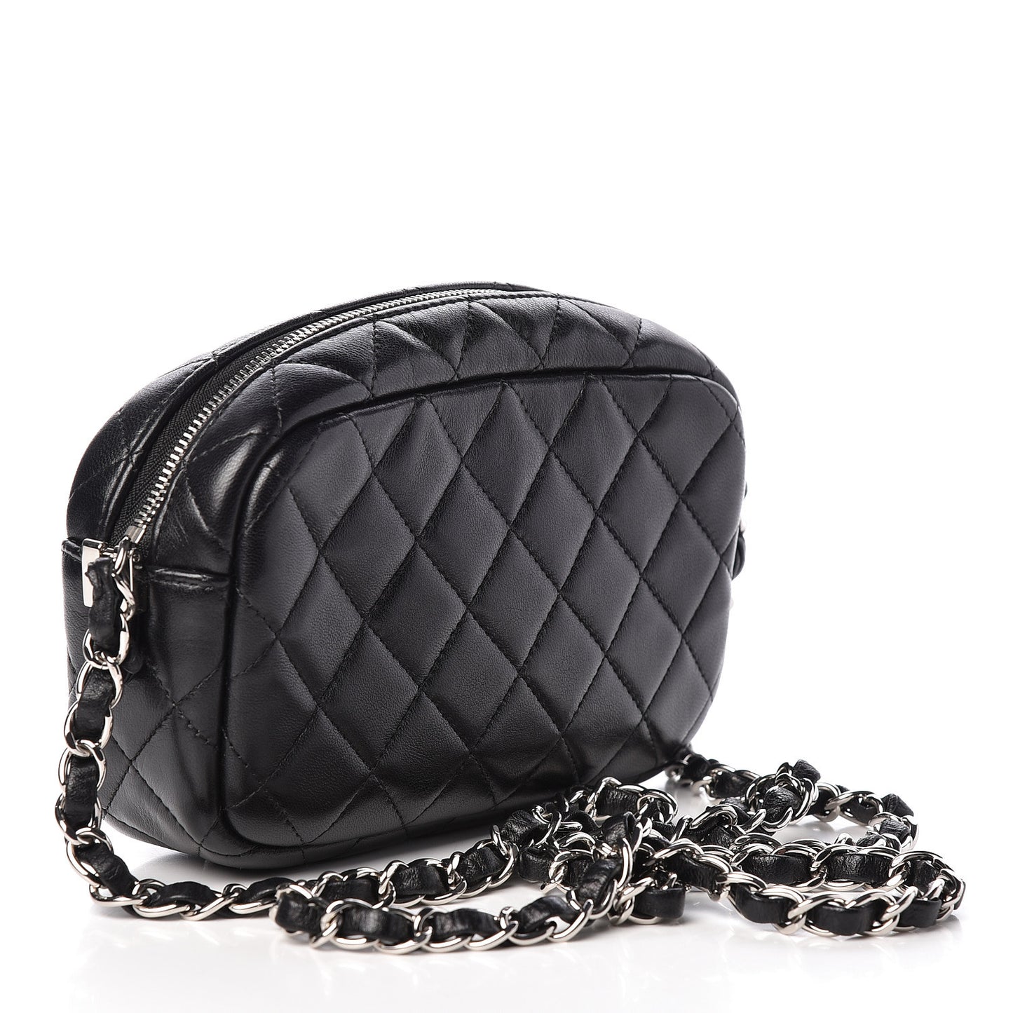 Lambskin Quilted Small Timeless Camera Case Black