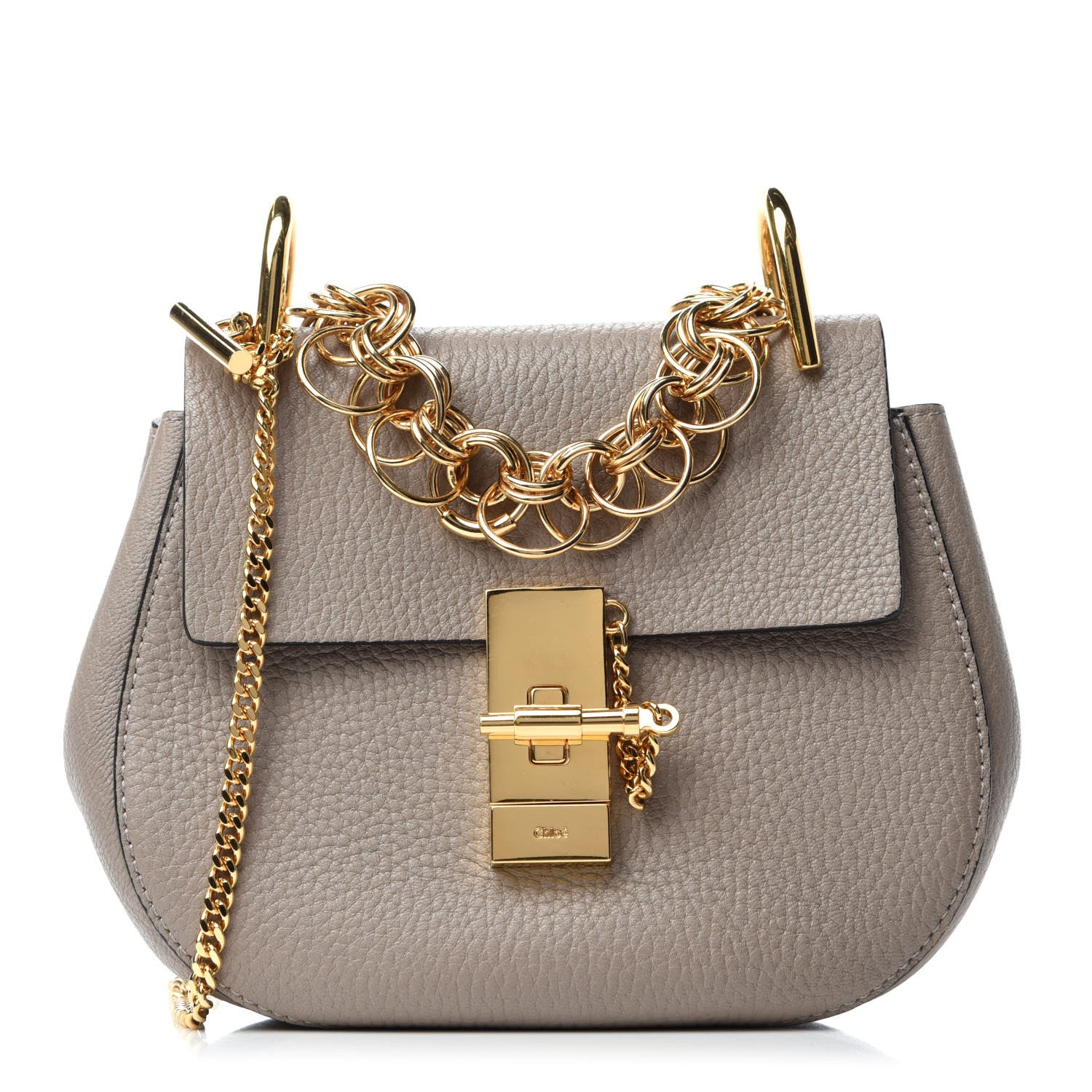 Chloe Grained Lambskin Mini Drew Bijou Shoulder Bag Motty Grey 1 of 10