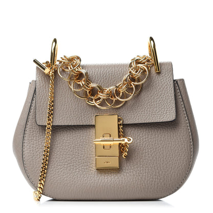 Chloe Grained Lambskin Mini Drew Bijou Shoulder Bag Motty Grey 1 of 10