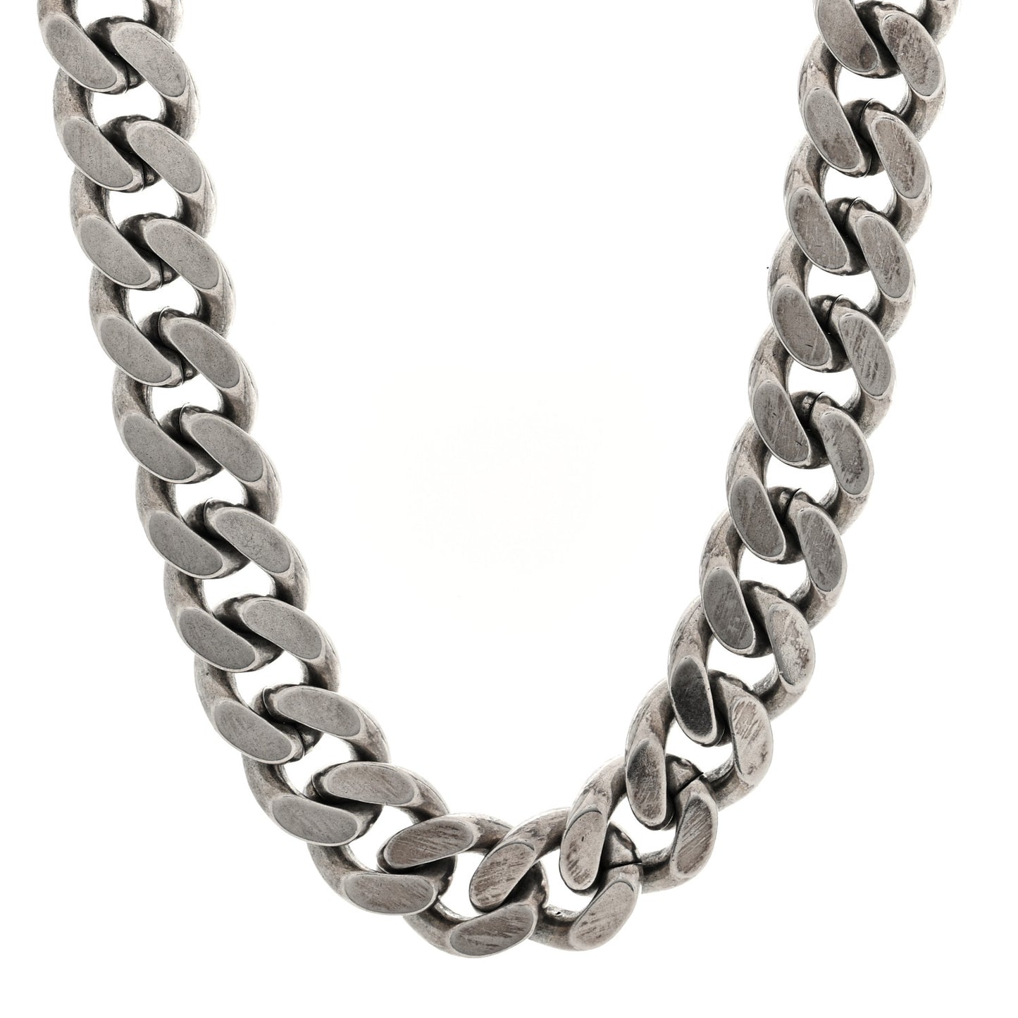 Metal Curb Chain Necklace Oxidized Silver