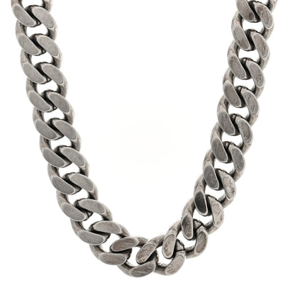 Saint Laurent Metal Curb Chain Necklace Oxidized Silver 1 of 5