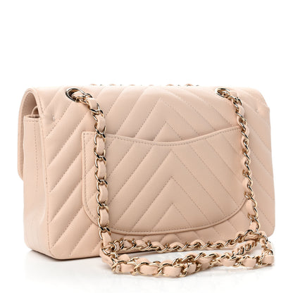 Chanel Caviar Chevron Quilted Small Double Flap Beige 2 of 4
