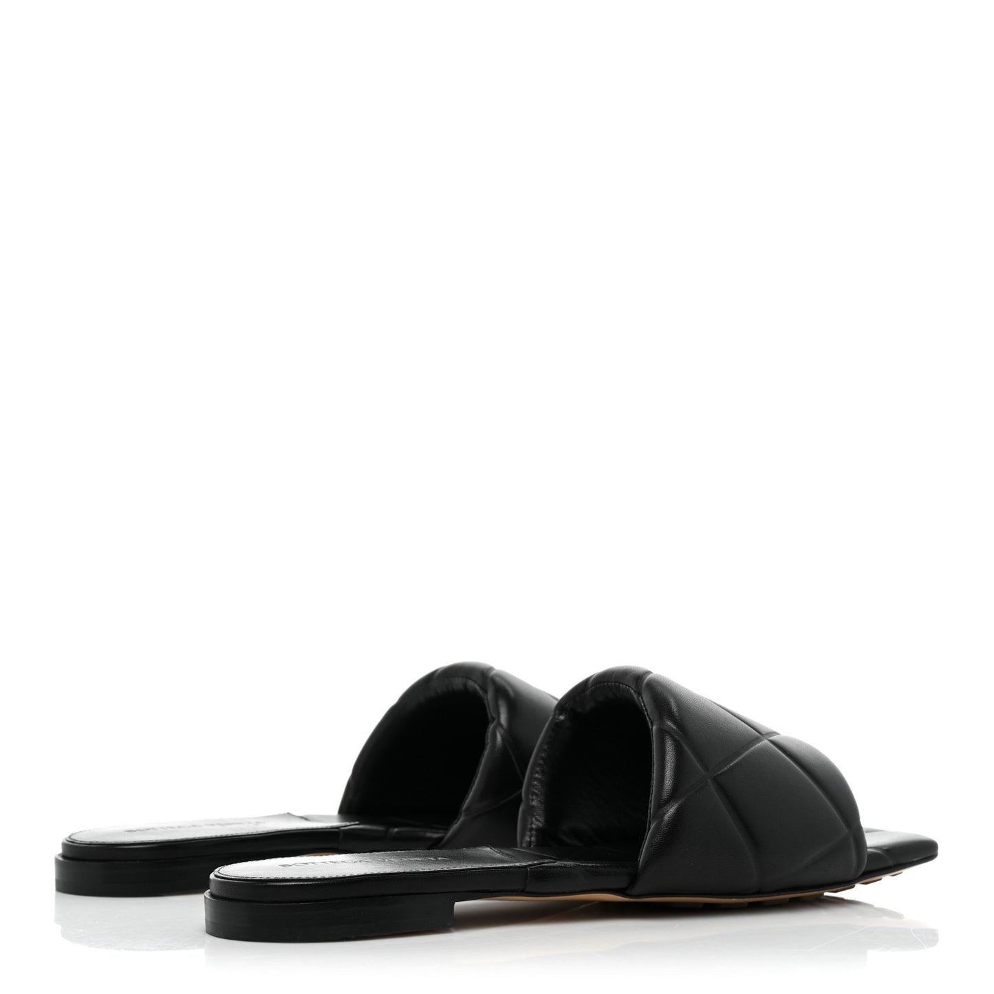 Nappa Quilted Rubber Lido Flat Sandals 39.5 Black
