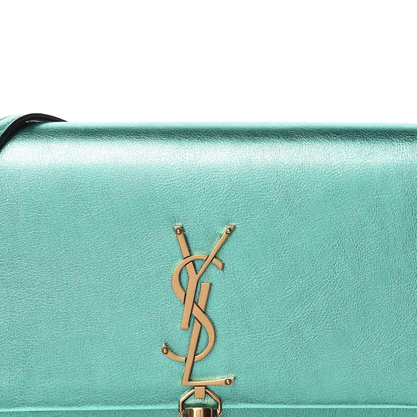 Laminated Calfskin Classic Monogram Kate Tassel Chain Wallet Green