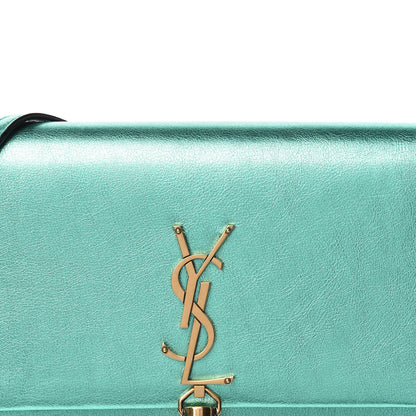 Saint Laurent Laminated Calfskin Classic Monogram Kate Tassel Chain Wallet Green 8 of 12