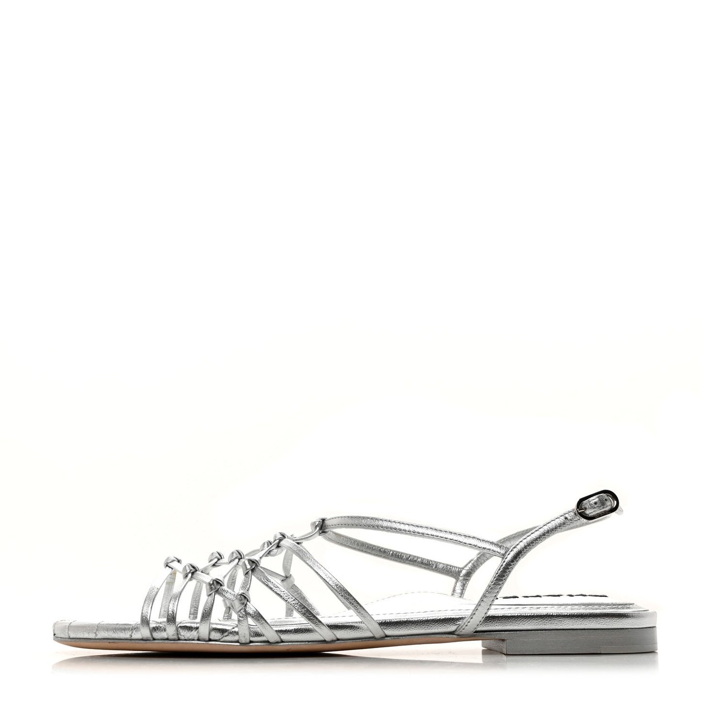 Lambskin CC Sandals 40.5 Silver