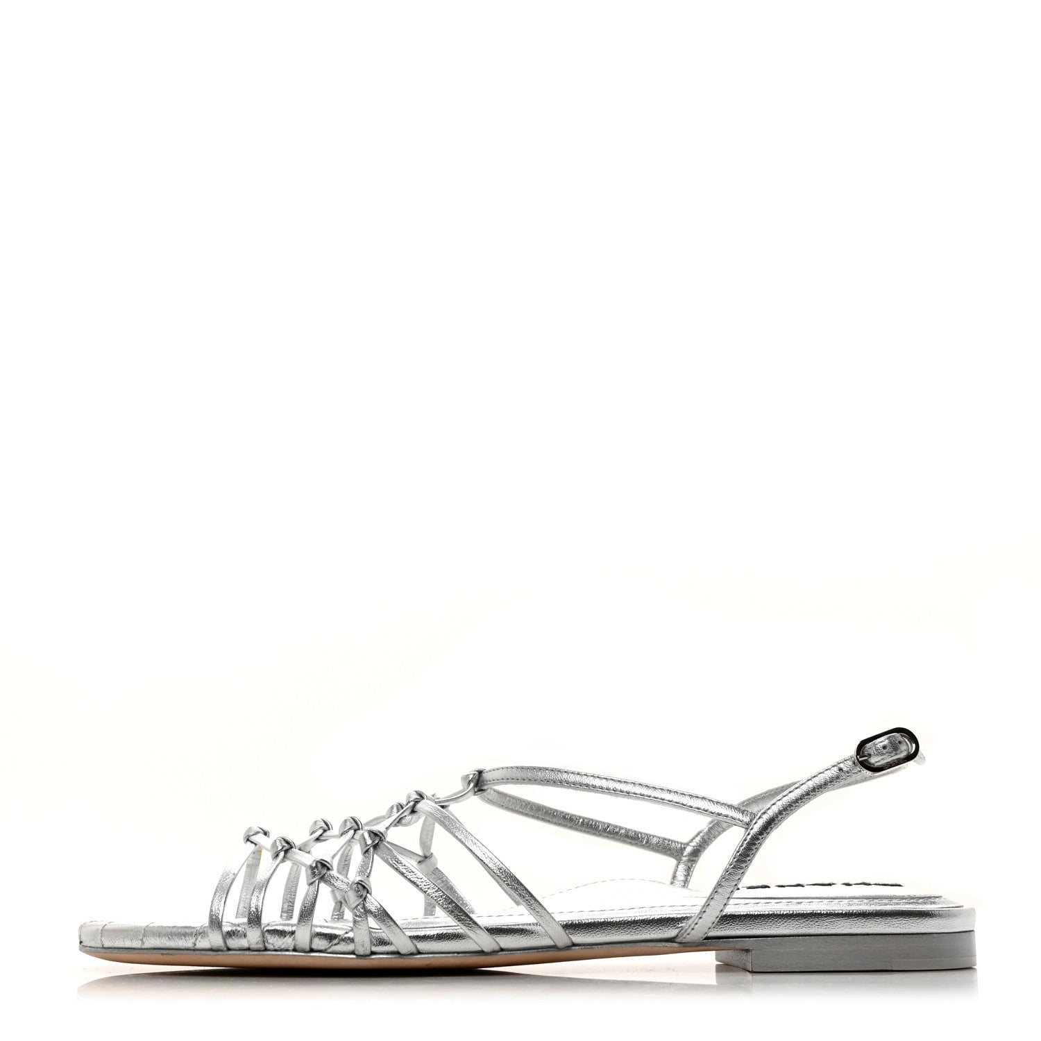 Chanel Lambskin CC Sandals 40.5 Silver 1 of 8