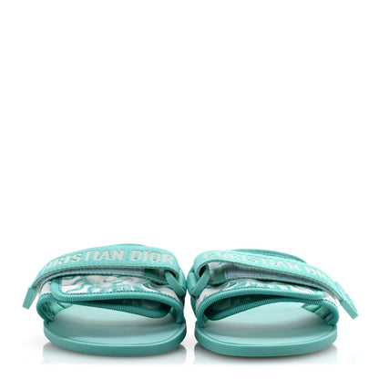 Christian Dior Nylon Oblique Dio(r)evolution Slide Sandals 37 Sky Blue 3 of 9