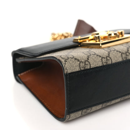 Gucci GG Supreme Monogram Calfskin Small Padlock Shoulder Bag Beige Black Cuir 9 of 12