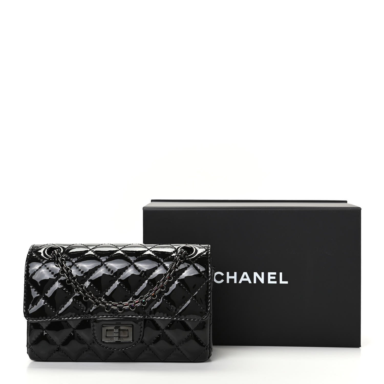 Chanel Patent Calfskin Quilted 2.55 Reissue Mini Flap So Black 10 of 10