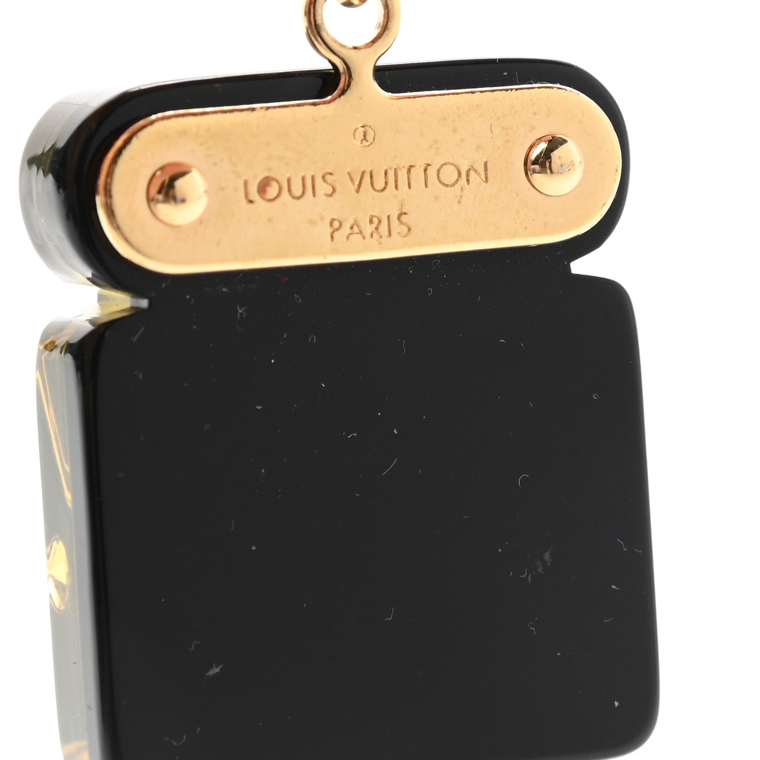 Louis Vuitton Acetate Lock Bag Charm Key Holder Gold Black 3 of 6