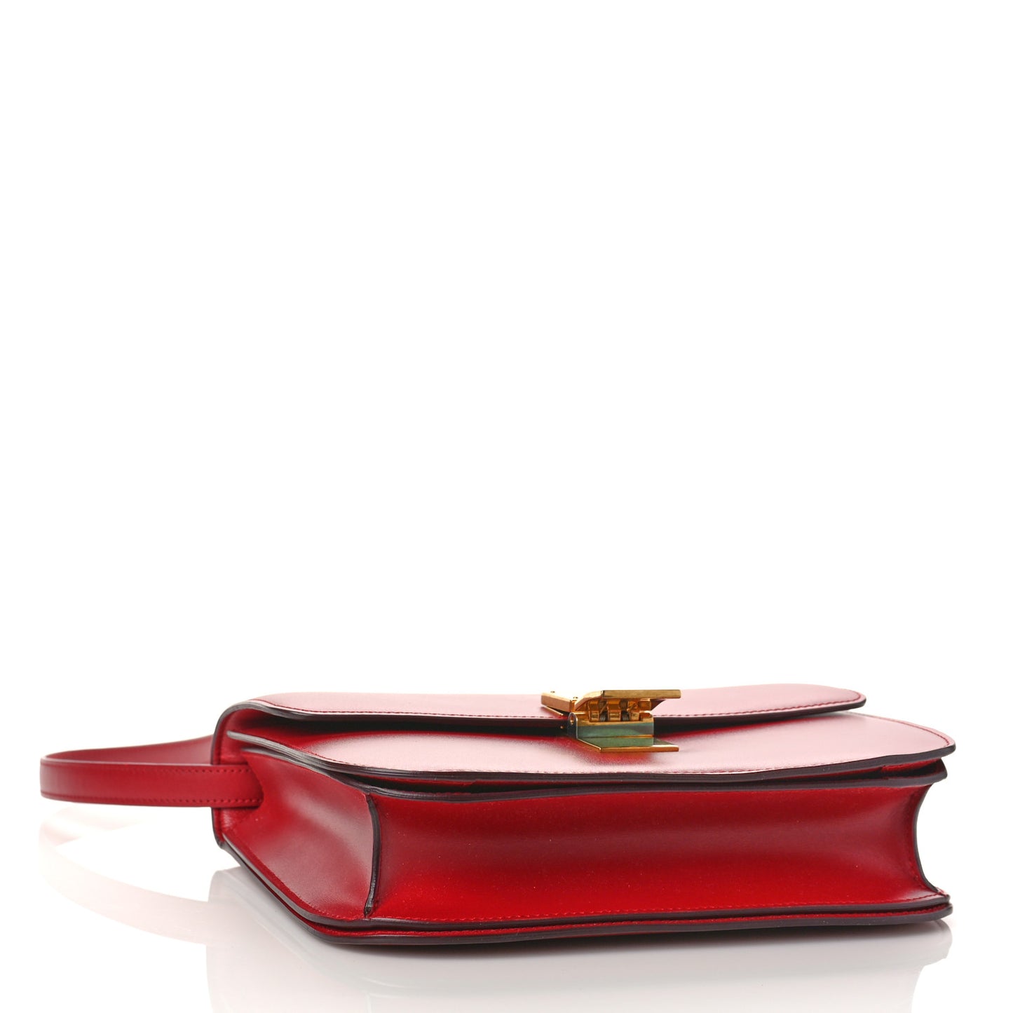 Box Calfskin Medium Classic Box Flap Bag Red