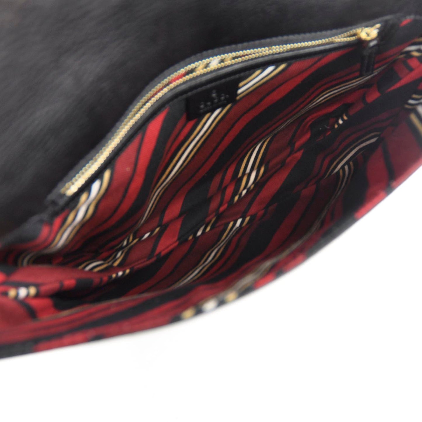 Leather GG Britt Flap Bag Metallic Black