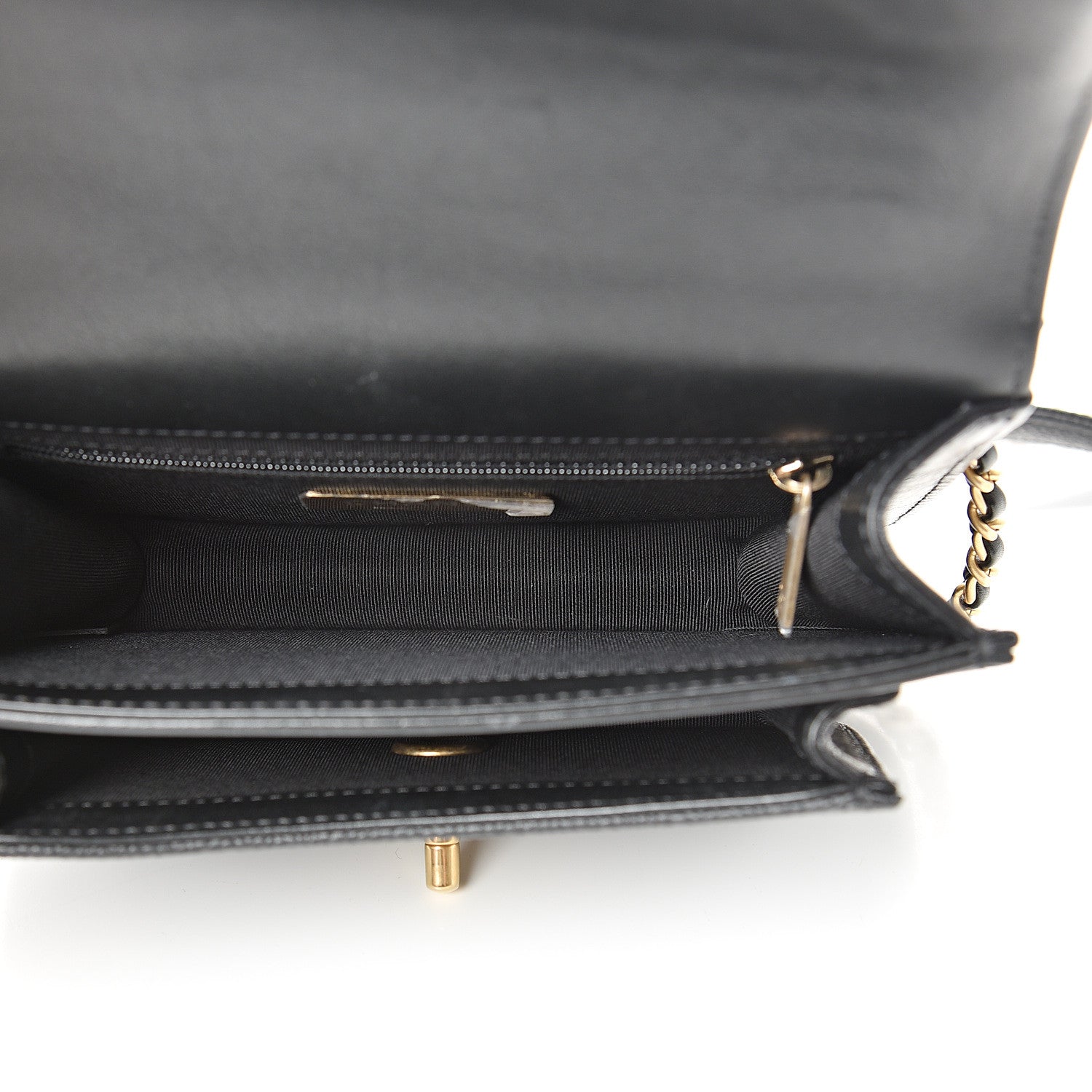 Chanel Calfskin Caviar Quilted Mini Chain Handle Flap Black 4 of 8