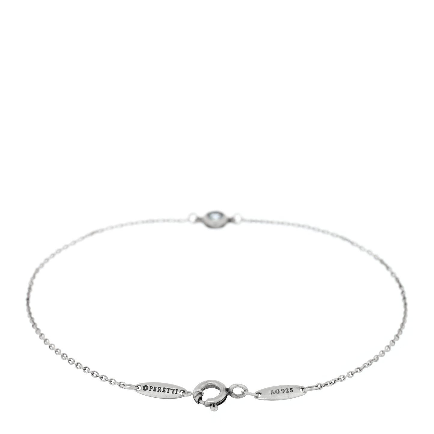 Sterling Silver Aquamarine Elsa Peretti Color By The Yard Bracelet
