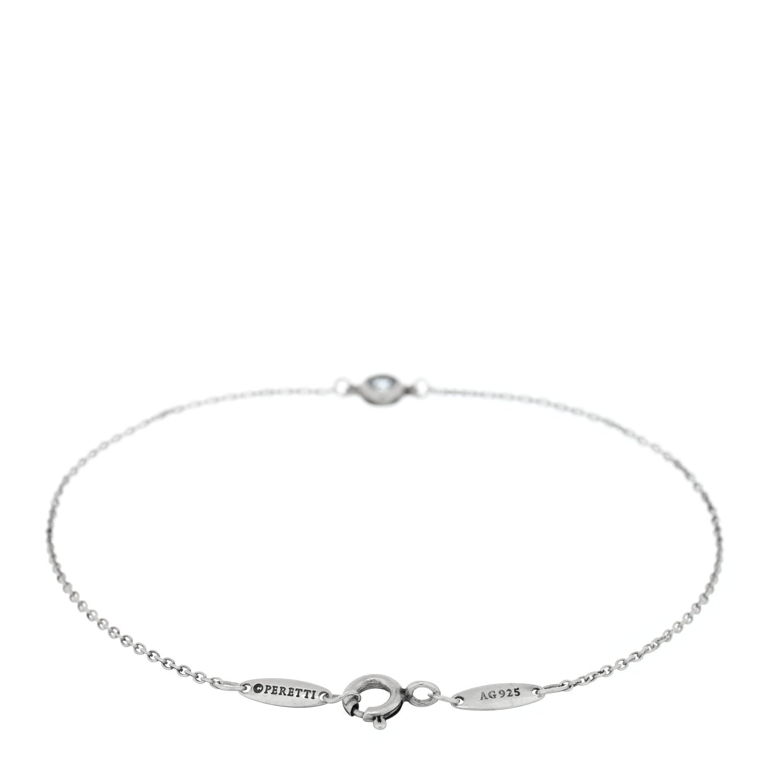 Tiffany Sterling Silver Aquamarine Elsa Peretti Color By The Yard Bracelet 2 of 3
