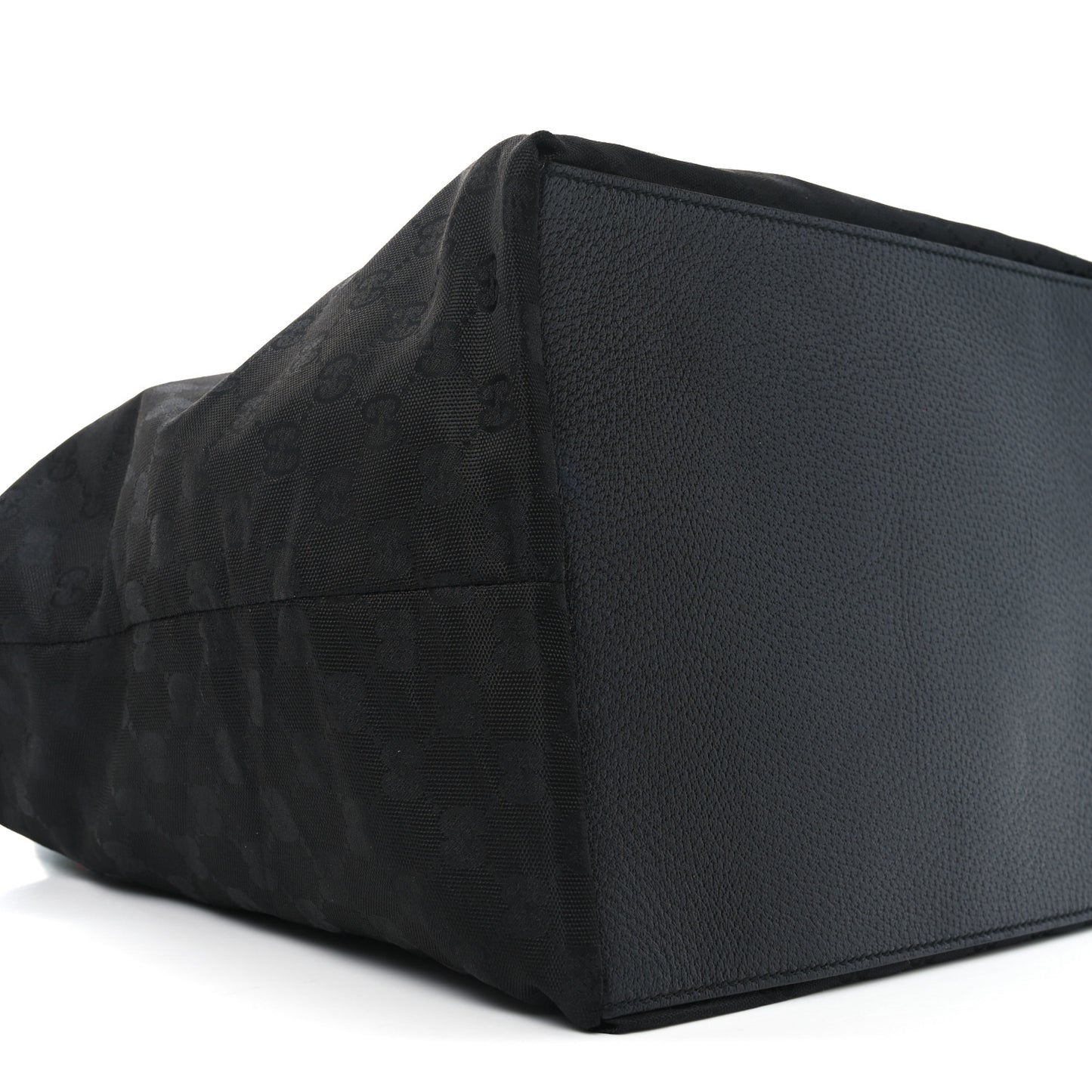 GG Monogram Large Web Handle Bucket Tote Black