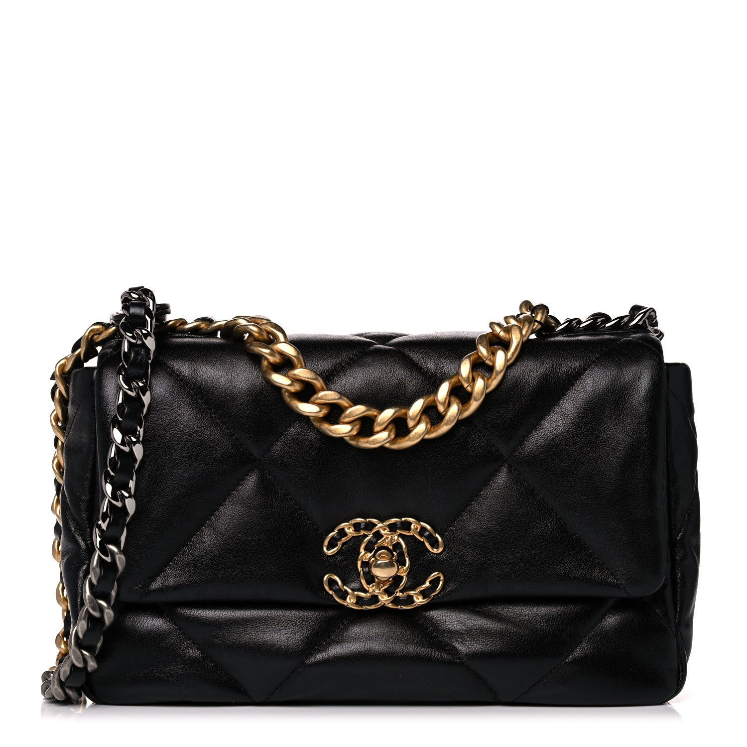 Chanel Goatskin Quilted Medium Chanel 19 Flap Black 1 of 10