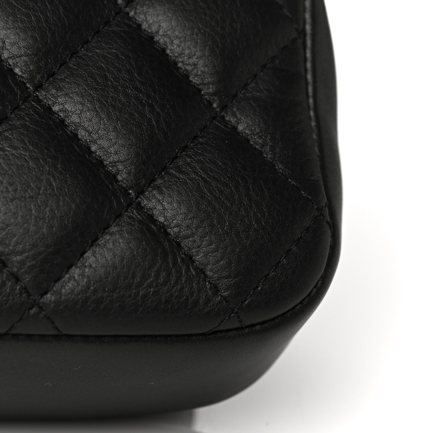 Chanel Calfskin Quilted Top Handle Flap Black 18 of 20