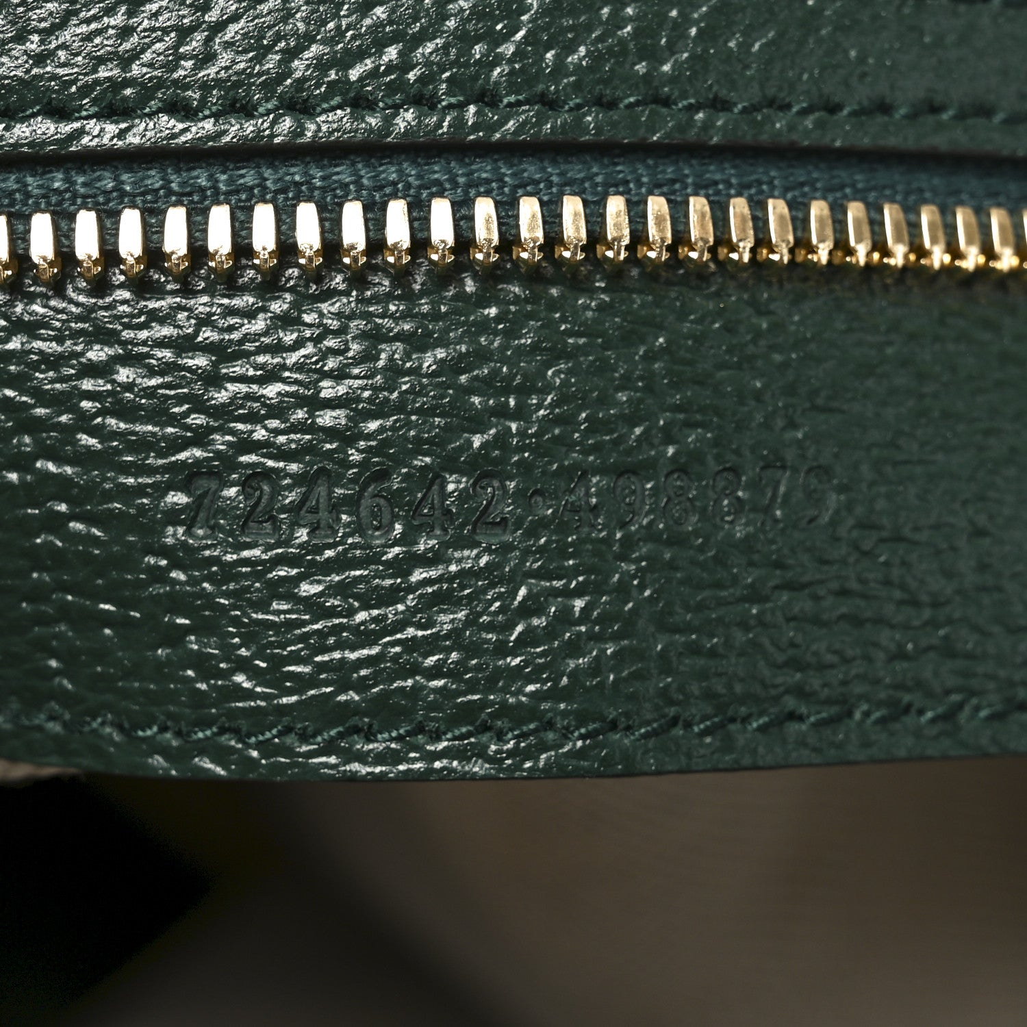 Gucci Textured Dollar Calfskin Web Medium Savoy Duffle Bag Green 6 of 9