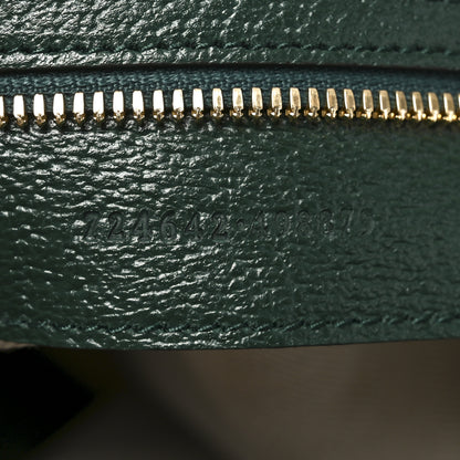 Gucci Textured Dollar Calfskin Web Medium Savoy Duffle Bag Green 6 of 9