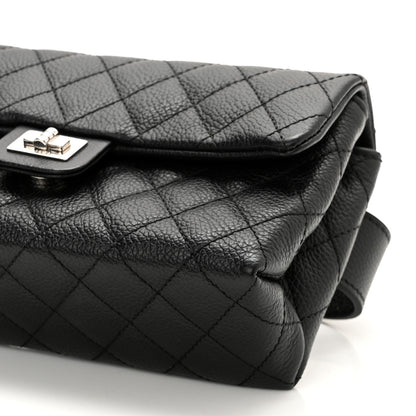 Chanel Grained Calfskin Quilted 2.55 Reissue Flap Belt Bag Clutch Black 10 of 10