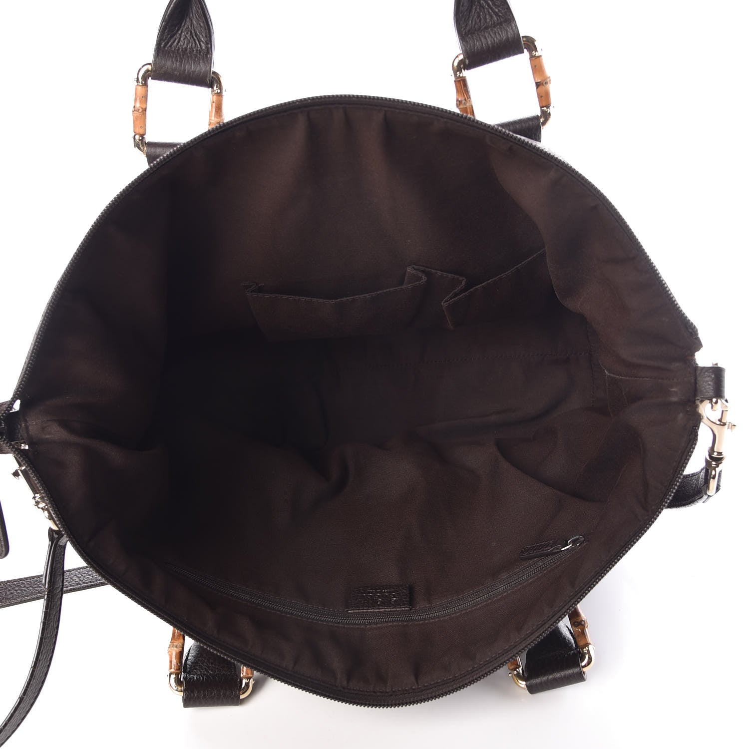Gucci Calfskin Bamboo Top Handle Tote Dark Brown 6 of 15