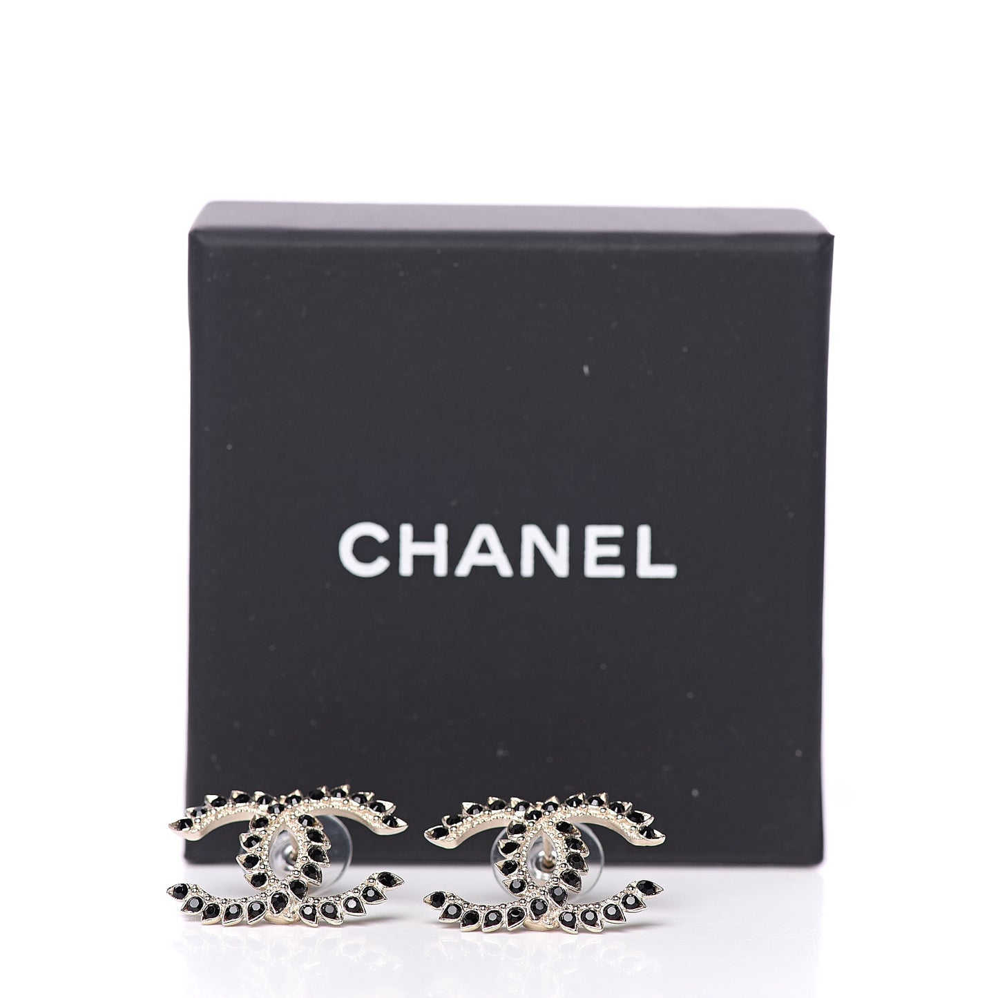 Strass Crystal CC Earrings Gold Black